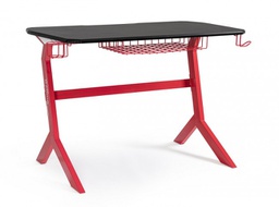 [B0710550] Scrivania gaming rossa e nera 118x65x76