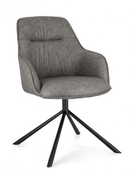 [B0731263] 2x Poltrona grigia ecopelle 59x65x86