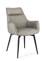 [B0731250] 2x Poltrona tortora ecopelle 56x65x92 cm