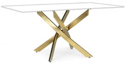 [B0733533] Tavolo George oro 160x90 cm in acciaio
