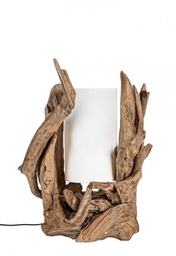 [B0826480] Lampada tavolo bianca 45x35x70h in legno