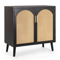 [B0748607] Credenza Josine Nero 80x40x80 in legno