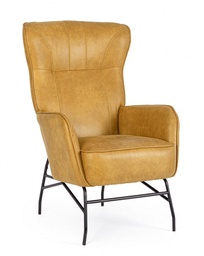 [B0735255] Poltrona senape 70x84x109 cm in ecopelle