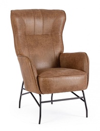 [B0735256] Poltrona marrone ecopelle 70x84x109