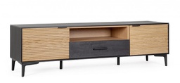 [B0748593] Mobile porta TV 154x40x44 in legno nero-nat