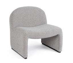 [B0748335] Poltrona grigia bouclé 71x69x72.5h