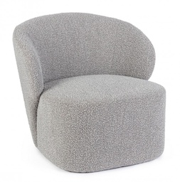 [B0748337] Poltrona grigia boucle 79.5x75.5x72
