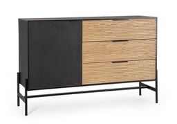 [B0748589] Credenza nera naturale 124x40x81,5 cm