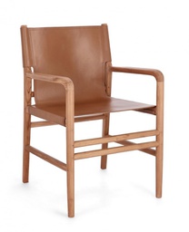 [B0747165] Sedia in pelle cognac 57x58x85 cm