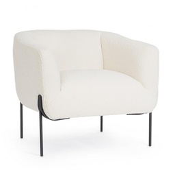 [B0748305] Poltrona Claudine bianco bouclé 78x74x73