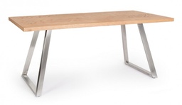 [B0730327] Tavolo 180x90 in legno e acciaio