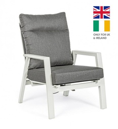 [B0663455] 2x Poltrona reclinabile 72x81x98 cm in alluminio