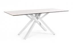 [B0731264] Tavolo bianco 180x90 cm in ceramica