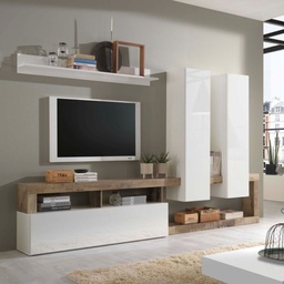[FZ101042] Parete attrezzata bianco lucido 277x35x200
