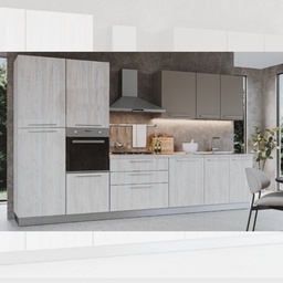 [FZ95647] Cucina 360 x 60 cm rovere tortora con elettrodomestici
