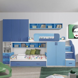 [FZ57934] Cameretta soppalco bianco e blu 403x92x259