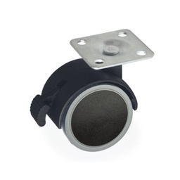 [FZ59714] Ruota pivotante con freno 50x50 mm nera