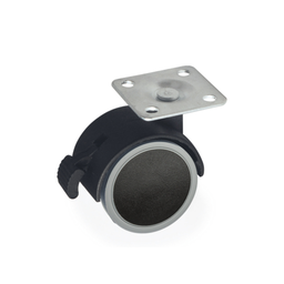 [FZ59718] Ruota pivotante con freno 40 mm nera