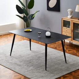 [FZ99319] Tavolo 140x80 ceramica effetto marmo nero