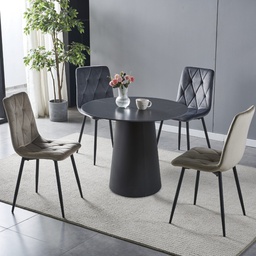 [FZ100167] Tavolo rotondo nero e oro 110x110x76