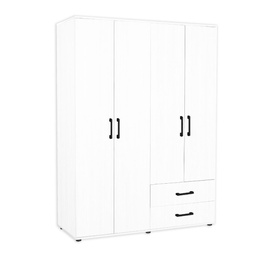 [FZ100590] Armadio bianco 120x41x170 cm 4 ante 2 cassetti