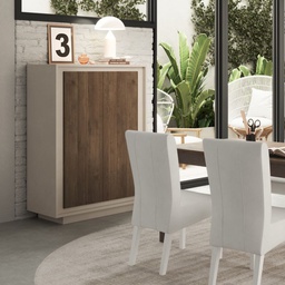 [FZ100769] (3c) Contenitore 106x40x171 cm in cashmere e noce