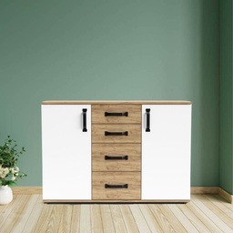 [FZ101147] Credenza rovere e bianco 120x83x32 cm