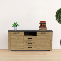 [FZ101162] Credenza rovere e antracite 179,6x40x83