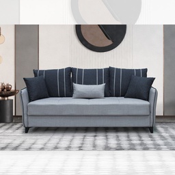 [FZ101261] Divano letto contenitore grigio chiaro 210x94x80
