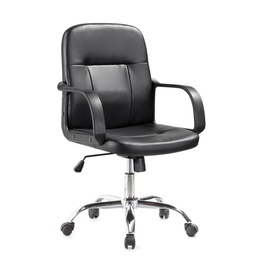 [FZ101094] Poltrona ecopelle nera 90x57x44 cm