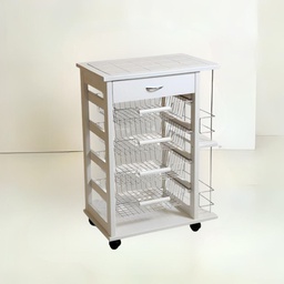 [FZ101191] Carrello bianco con cassetto 85x59x39