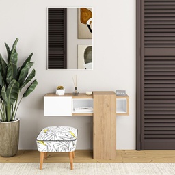 [FZ101232] Ingresso rovere bianco con specchio 100x30x72.5