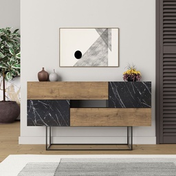 [FZ101333] (2C) Madia Eros noce effetto marmo nero 82x145x40 cm