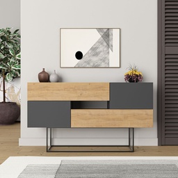 [FZ101358] Madia rovere e antracite 82x145x40 cm