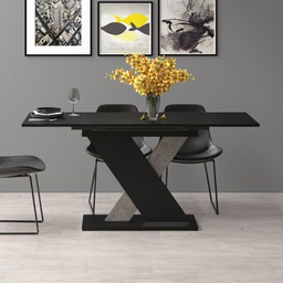 [FZ101285] Tavolo allungabile nero 120x75x76 cm