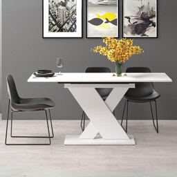 [FZ101283] Tavolo allungabile bianco 120x75x76
