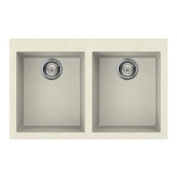 [FZ101554] Lavello 79x50 cm 2 vasche panna