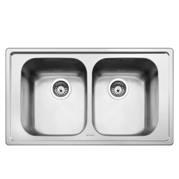 [FZ101571] Lavello inox 86x50 cm 2 vasche