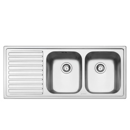 [FZ101649] Lavello inox 116x50 cm due vasche