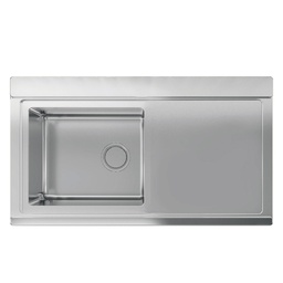[FZ101655] Lavello inox 90x50 cm con gocciolatoio