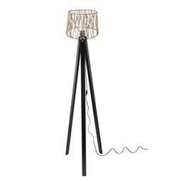 [FZ101737] Lampada da terra nera 38x25 cm in iuta