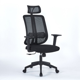[FZ101083] Poltrona ufficio in mesh nero 66x61x117 cm