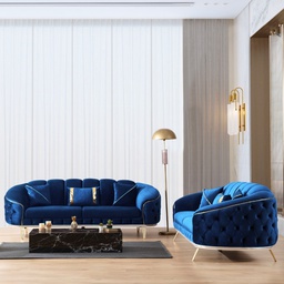[FZ101397] Divano 3 posti blu 250x88x88 cm