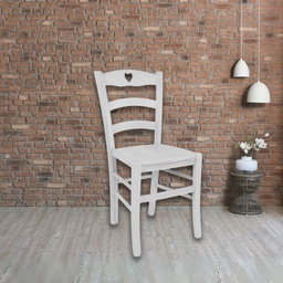 [FZ101784] Sedia decoro bianco ghiaccio 43x45x88