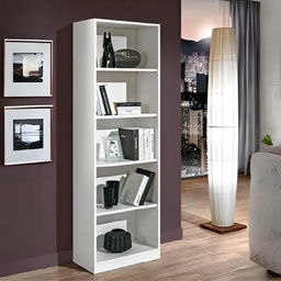 [FZ101707] Libreria bianca 60x186x33 cm con 5 ripiani