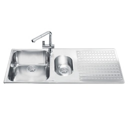 [FZ101578] Lavello inox 100x50 cm con gocciolatoio destro