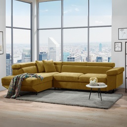 [FZ101459] Divano letto angolare 297x206 cm senape
