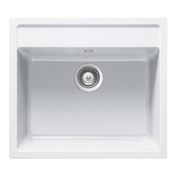 [FZ101574] Lavello monovasca 57x49 cm bianco