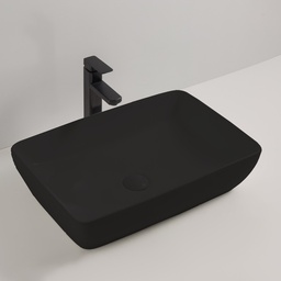 [FZ101889] Lavabo da appoggio 59x40x14.5 cm nero opaco
