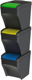 [2019343] Set 3 pattumiere stack 25l fusto ne